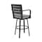 Armen Living Don 30" Outdoor Patio Swivel Bar Stool in Black Aluminum with Gray Cushions 840254332485 - alternate 10